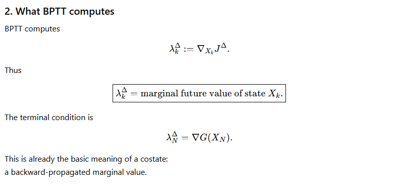 Why BPTT ≈ Costate — figure 3